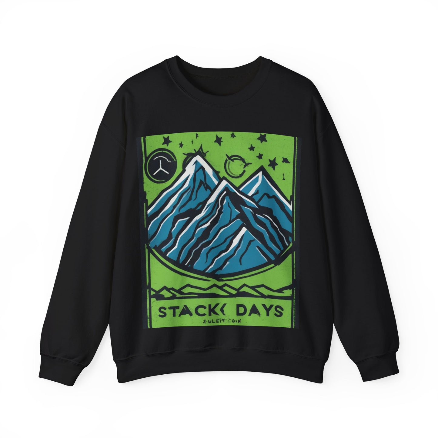 boostlete-pr-season-icon-mountain-grainy-badge-0154 — Unisex Heavy Blend Crewneck Sweatshirt (Gildan)
