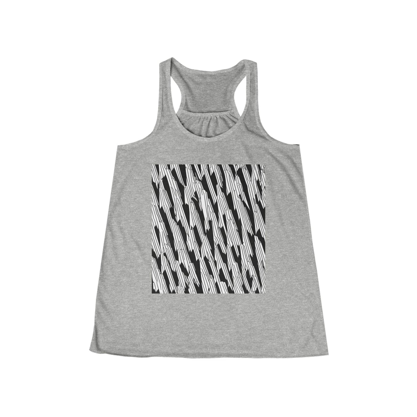 boostlete-iron-intent-pattern-micro-isometric-0199 — Women's Flowy Racerback Tank (B+C 8800)