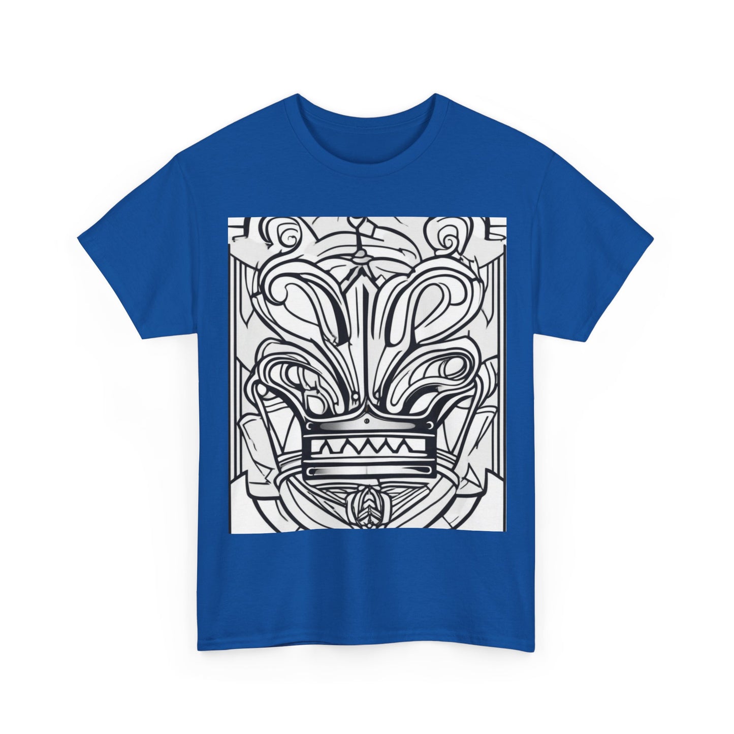 boostlete-boost-mode-icon-crown-offset-line-art-0190 — Unisex Heavy Cotton Tee (Gildan 5000)