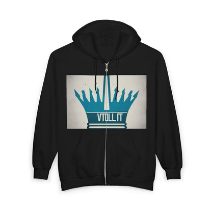 boostlete-am-crew-icon-crown-matte-industrial-0058 — Unisex Heavy Blend Full-Zip Hooded Sweatshirt