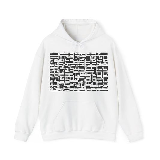 boostlete-iron-intent-pattern-plate-number-badge-0171 — Unisex Heavy Blend Hooded Sweatshirt (Gildan)