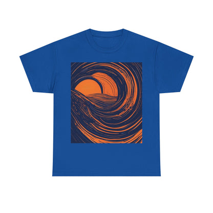 boostlete-rise-grind-icon-sunrise-speed-line-art-0202 — Unisex Heavy Cotton Tee (Gildan 5000)