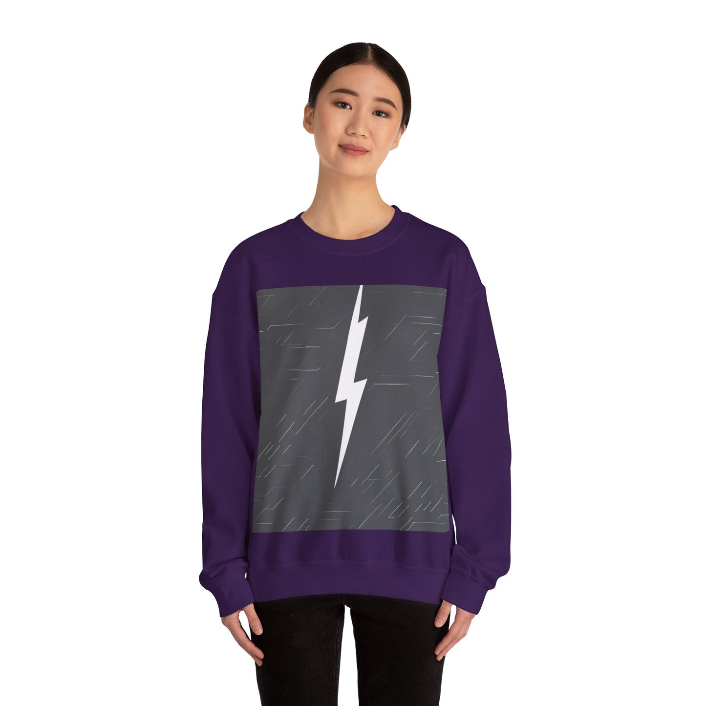 boostlete-am-crew-icon-lightning-glitch-vector-0590 — Unisex Heavy Blend Crewneck (G18000)