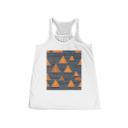 boostlete-iron-intent-pattern-stair-steps-industrial-0259 — Women's Flowy Racerback Tank (B+C 8800)