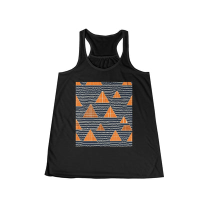 boostlete-iron-intent-pattern-stair-steps-industrial-0259 — Women's Flowy Racerback Tank (B+C 8800)