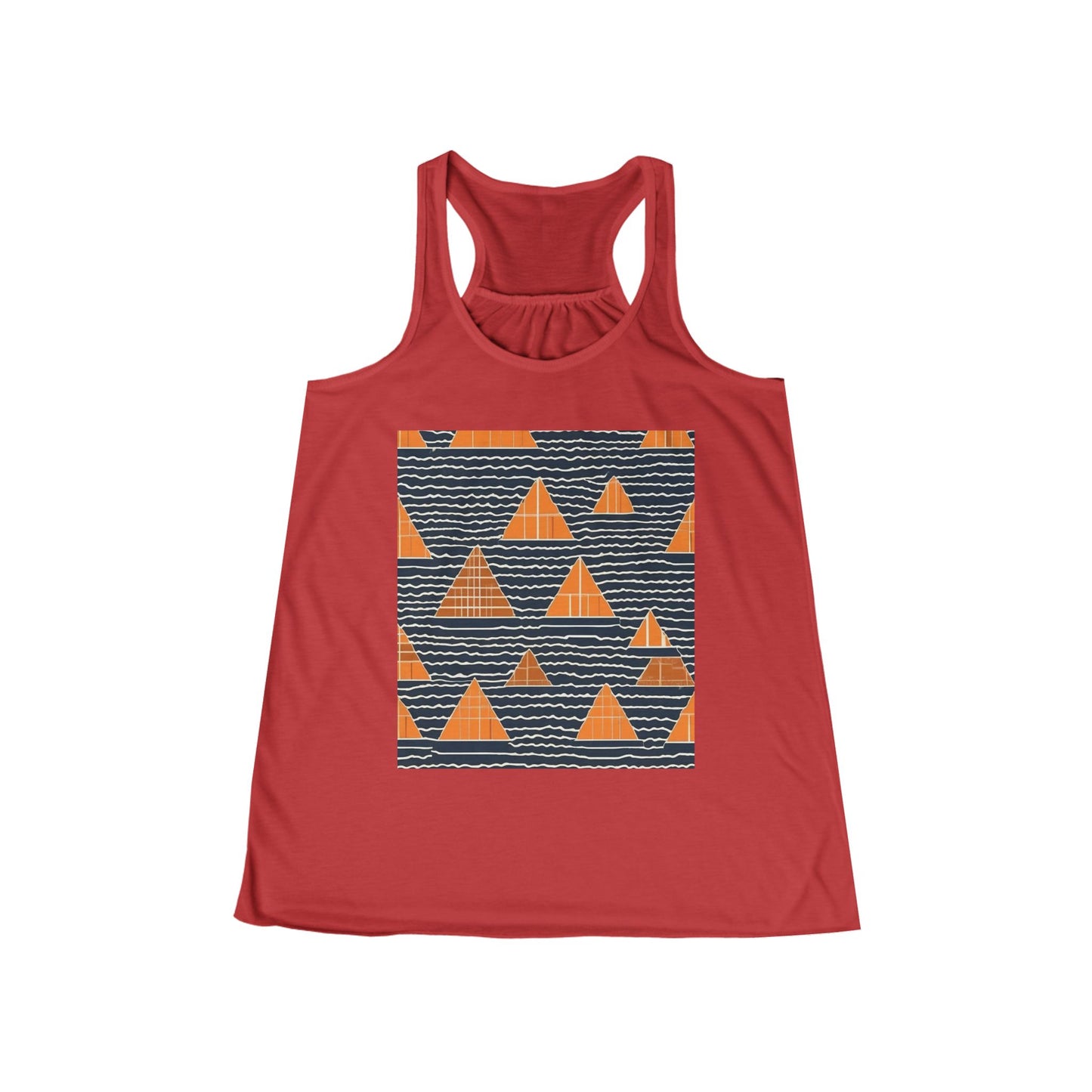 boostlete-iron-intent-pattern-stair-steps-industrial-0259 — Women's Flowy Racerback Tank (B+C 8800)