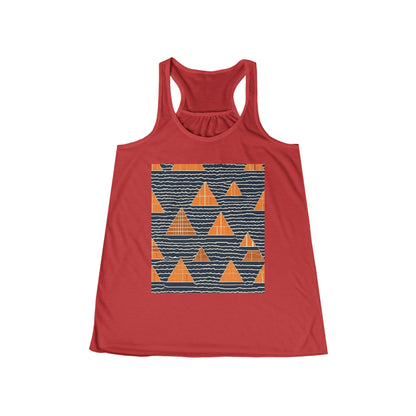 boostlete-iron-intent-pattern-stair-steps-industrial-0259 — Women's Flowy Racerback Tank (B+C 8800)