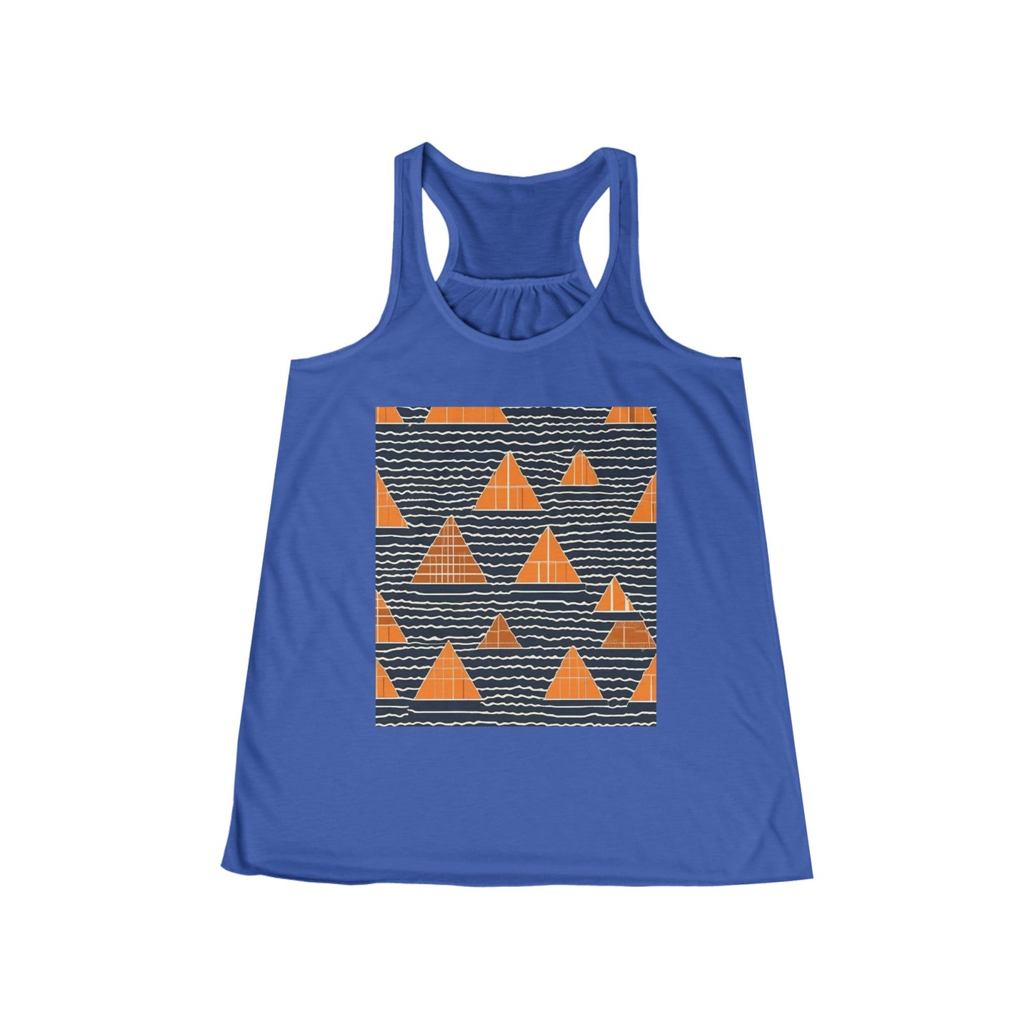 boostlete-iron-intent-pattern-stair-steps-industrial-0259 — Women's Flowy Racerback Tank (B+C 8800)