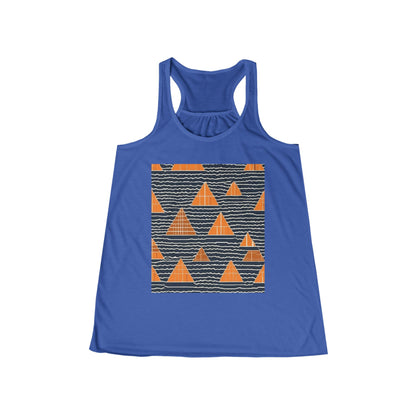 boostlete-iron-intent-pattern-stair-steps-industrial-0259 — Women's Flowy Racerback Tank (B+C 8800)