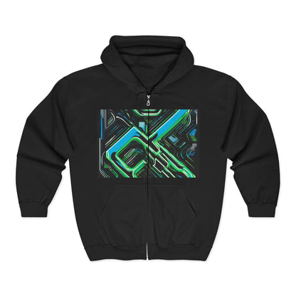 boostlete-boost-mode-type-constancia-gana-diagonal-badge-0185 — Unisex Heavy Blend Full-Zip Hooded Sweatshirt