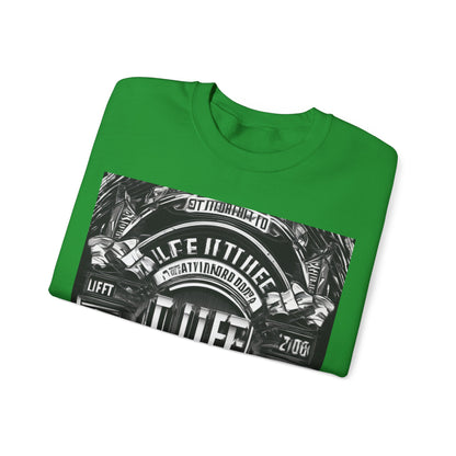 boostlete-am-crew-type-lift-the-standard-banner-engraved-0665 — Unisex Heavy Blend Crewneck (G18000)