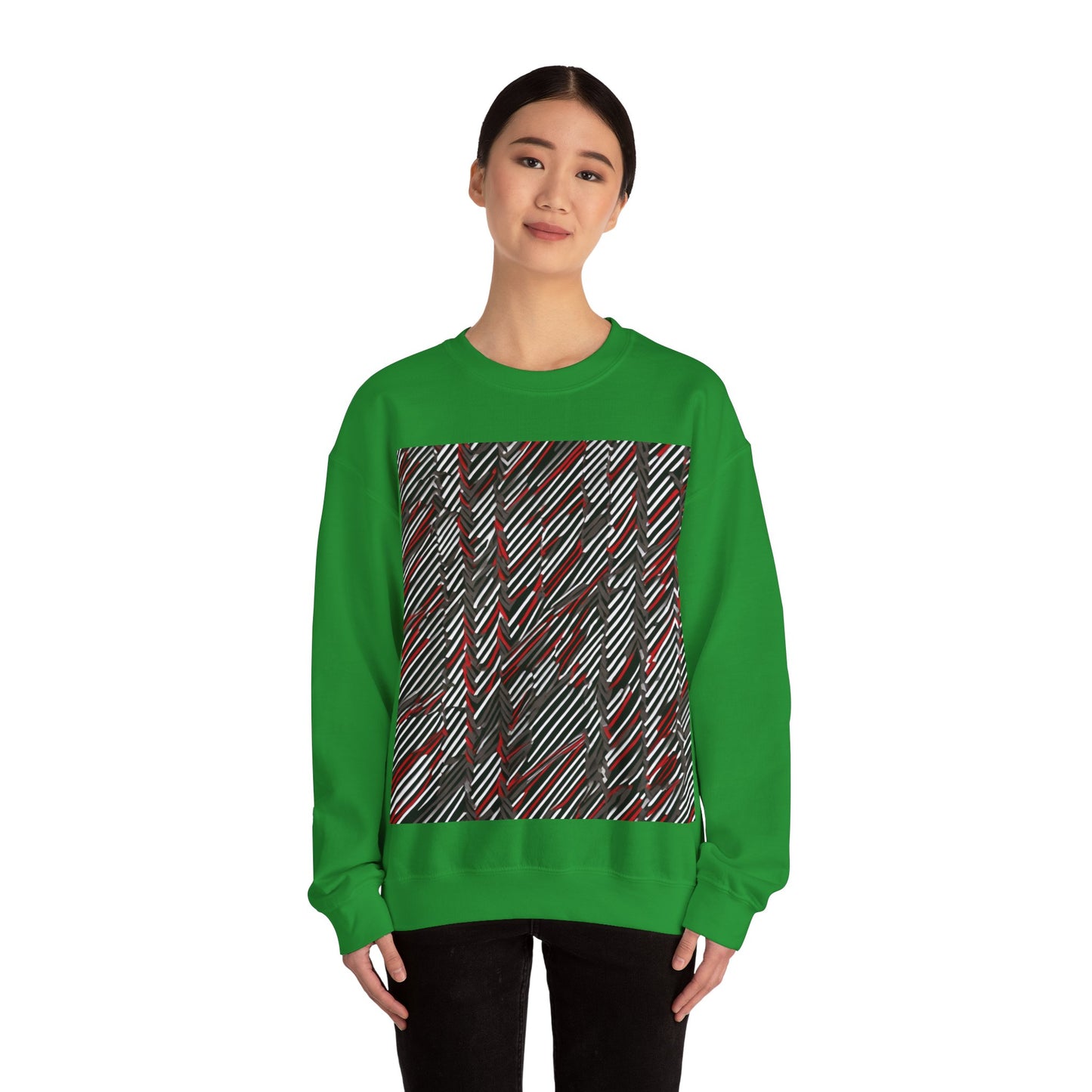 boostlete-field-day-pattern-diagonal-paper-0287 — Unisex Heavy Blend Crewneck Sweatshirt (Gildan)