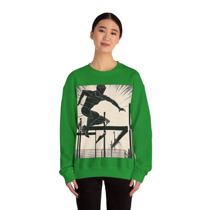 boostlete-iron-intent-scene-hurdler-speed-blueprint-0152 — Unisex Heavy Blend Crewneck Sweatshirt (Gildan)