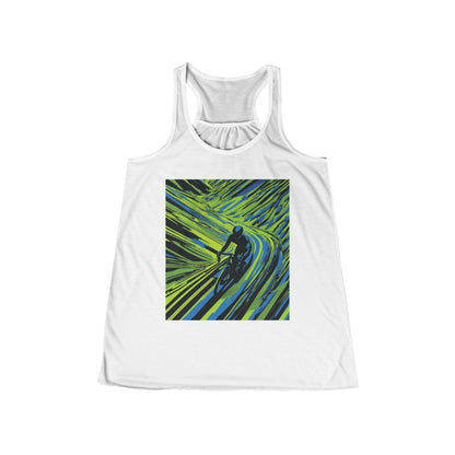 boostlete-am-crew-scene-cyclist-speed-isometric-0064 — Women's Flowy Racerback Tank (B+C 8800)
