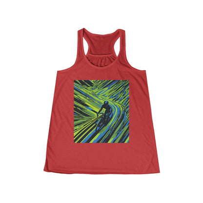 boostlete-am-crew-scene-cyclist-speed-isometric-0064 — Women's Flowy Racerback Tank (B+C 8800)