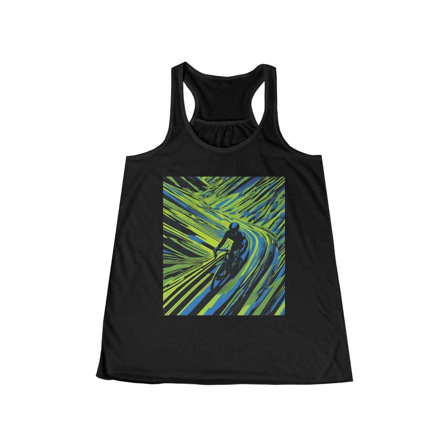 boostlete-am-crew-scene-cyclist-speed-isometric-0064 — Women's Flowy Racerback Tank (B+C 8800)