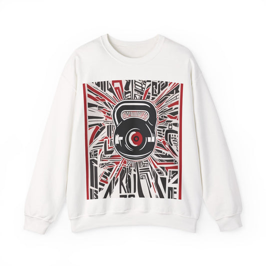 boostlete-recovery-progress-icon-kettlebell-outline-industrial-0366 — Unisex Heavy Blend Crewneck Sweatshirt (Gildan)