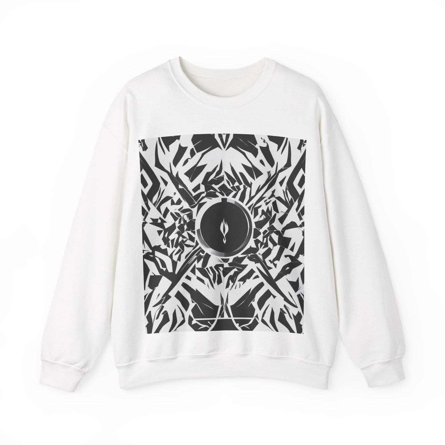 boostlete-am-crew-icon-flame-matte-geometric-0286 — Unisex Heavy Blend Crewneck Sweatshirt (Gildan)