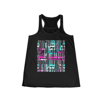 boostlete-am-crew-pattern-barcode-bold-0023 — Women's Flowy Racerback Tank (B+C 8800)