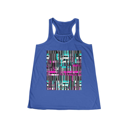 boostlete-am-crew-pattern-barcode-bold-0023 — Women's Flowy Racerback Tank (B+C 8800)