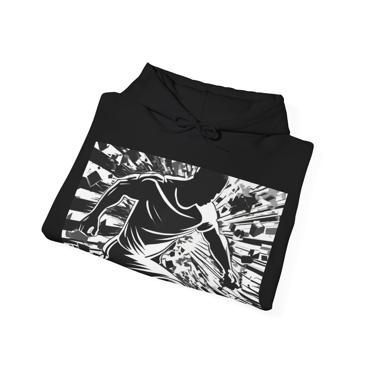 boostlete-field-day-scene-sprinter-halftone-athletic-0248 — Unisex Heavy Blend Hooded Sweatshirt (Gildan)