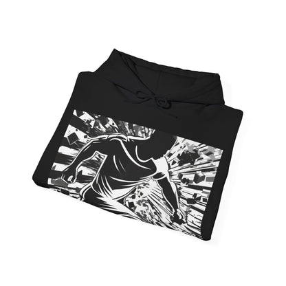 boostlete-field-day-scene-sprinter-halftone-athletic-0248 — Unisex Heavy Blend Hooded Sweatshirt (Gildan)