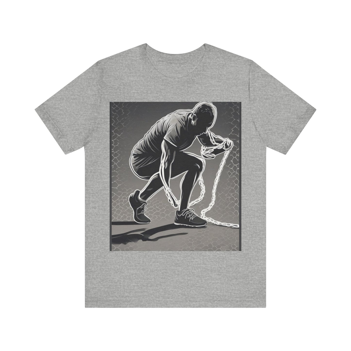 boostlete-recovery-progress-scene-runner-halftone-engraved-0068 — Unisex Jersey Short Sleeve (B+C 3001)