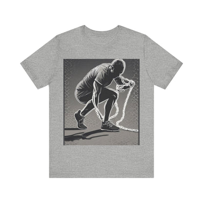 boostlete-recovery-progress-scene-runner-halftone-engraved-0068 — Unisex Jersey Short Sleeve (B+C 3001)
