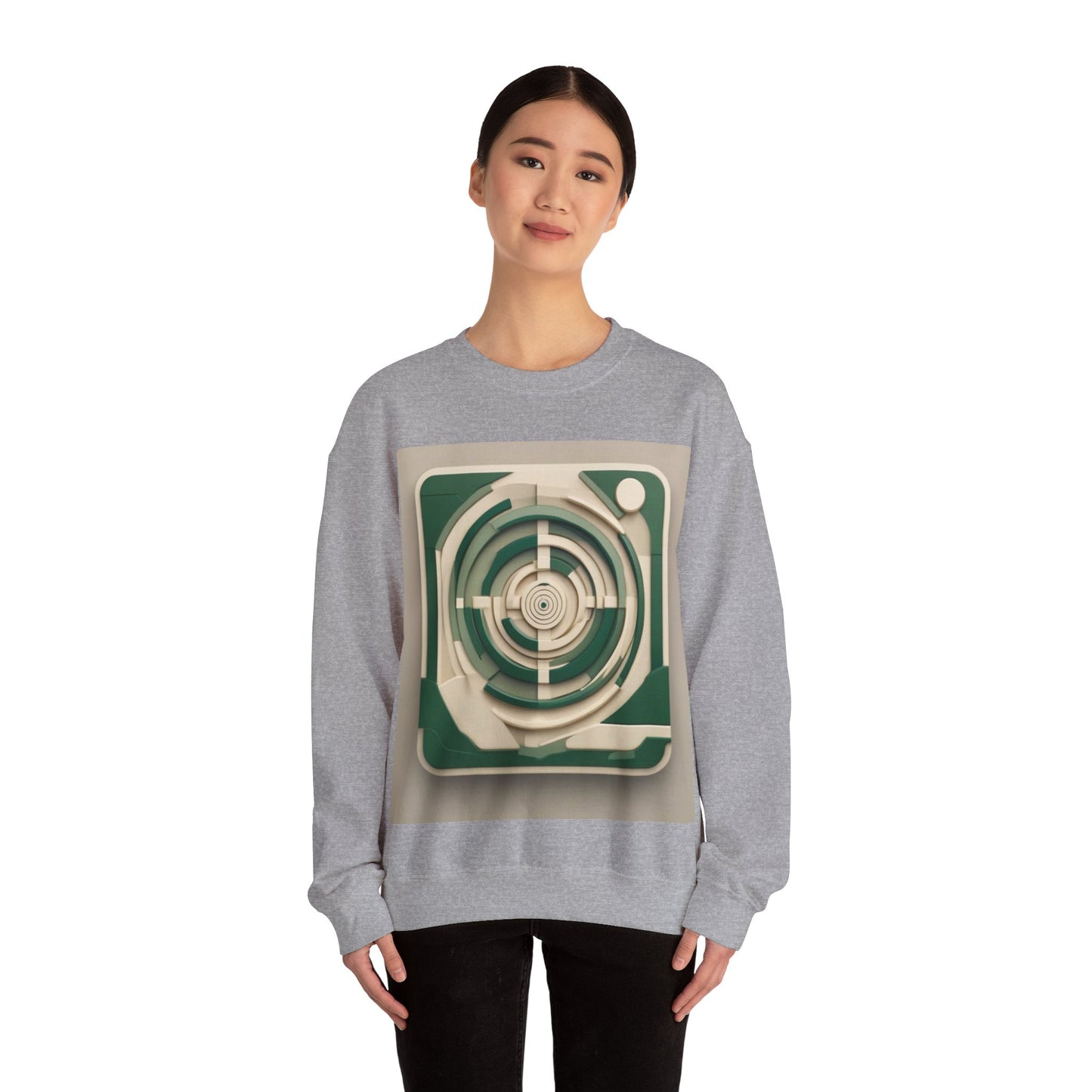 boostlete-mile-by-mile-icon-target-3d-modern-0306 — Unisex Heavy Blend Crewneck Sweatshirt (Gildan)