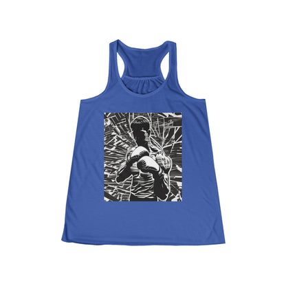 boostlete-boost-mode-scene-boxer-glitch-paper-0084 — Women's Flowy Racerback Tank (B+C 8800)