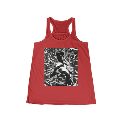 boostlete-boost-mode-scene-boxer-glitch-paper-0084 — Women's Flowy Racerback Tank (B+C 8800)