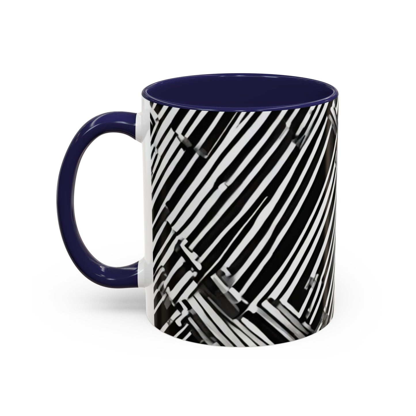 boostlete-mile-by-mile-pattern-barcode-monoline-0059 — Accent Mug 11oz/15oz