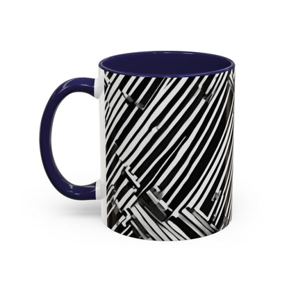 boostlete-mile-by-mile-pattern-barcode-monoline-0059 — Accent Mug 11oz/15oz