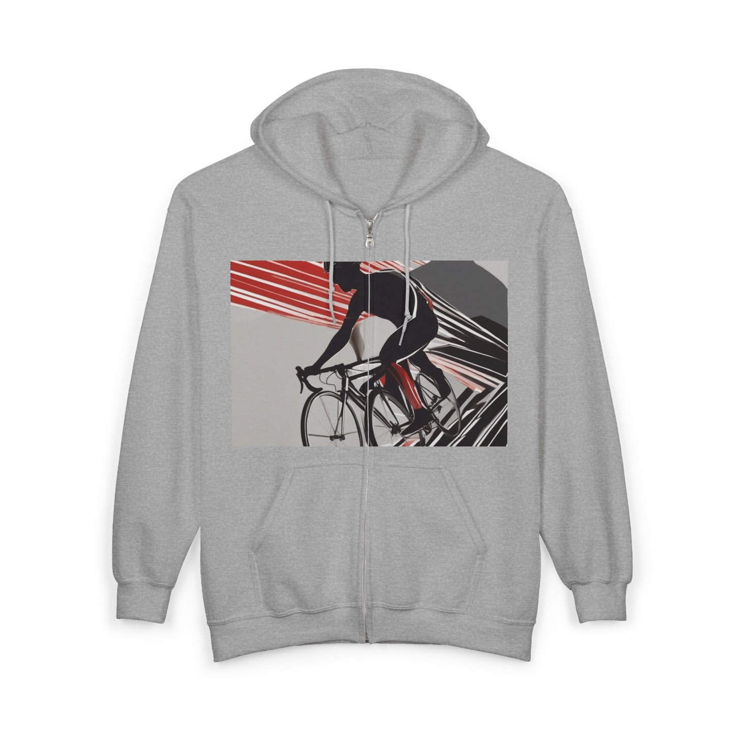 boostlete-boost-mode-scene-cyclist-speed-geometric-0208 — Unisex Heavy Blend Full-Zip Hooded Sweatshirt