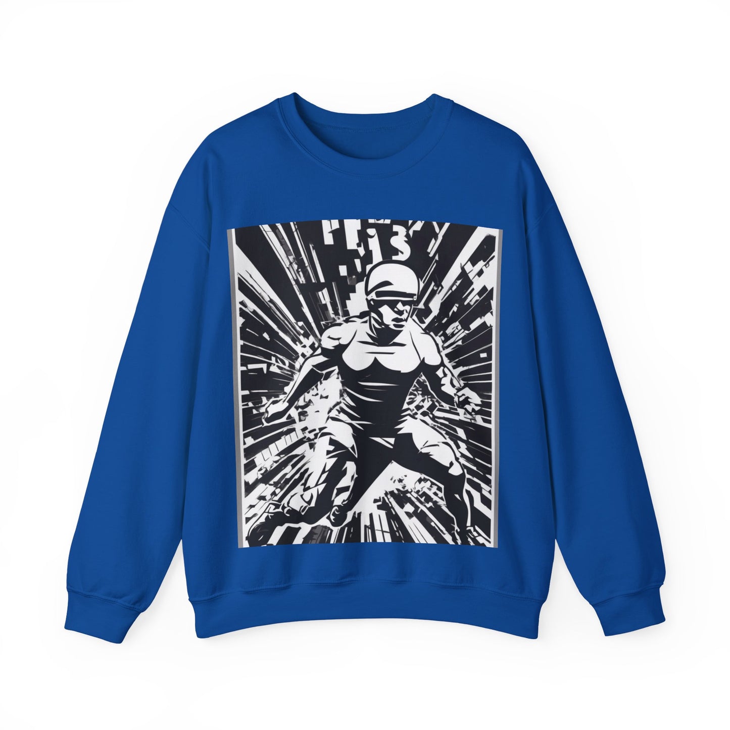 boostlete-field-day-scene-sprinter-halftone-bold-0148 — Unisex Heavy Blend Crewneck Sweatshirt (Gildan)