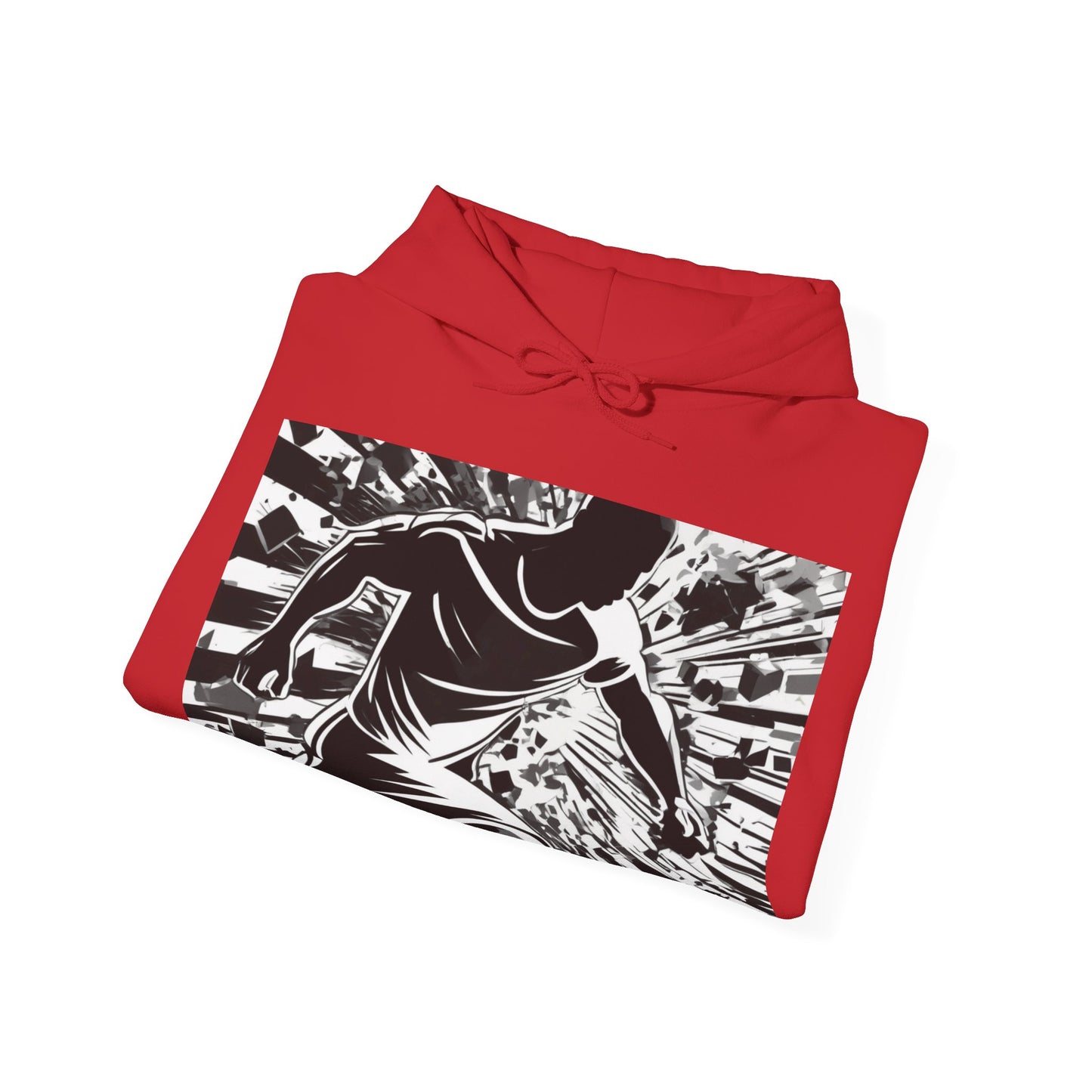 boostlete-field-day-scene-sprinter-halftone-athletic-0248 — Unisex Heavy Blend Hooded Sweatshirt (Gildan)