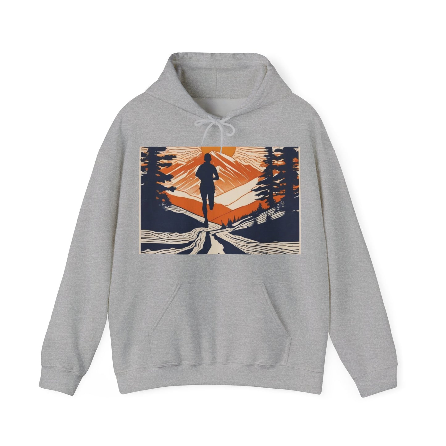 boostlete-iron-intent-scene-trail-glitch-badge-0100 — Unisex Heavy Blend Hooded Sweatshirt (Gildan)