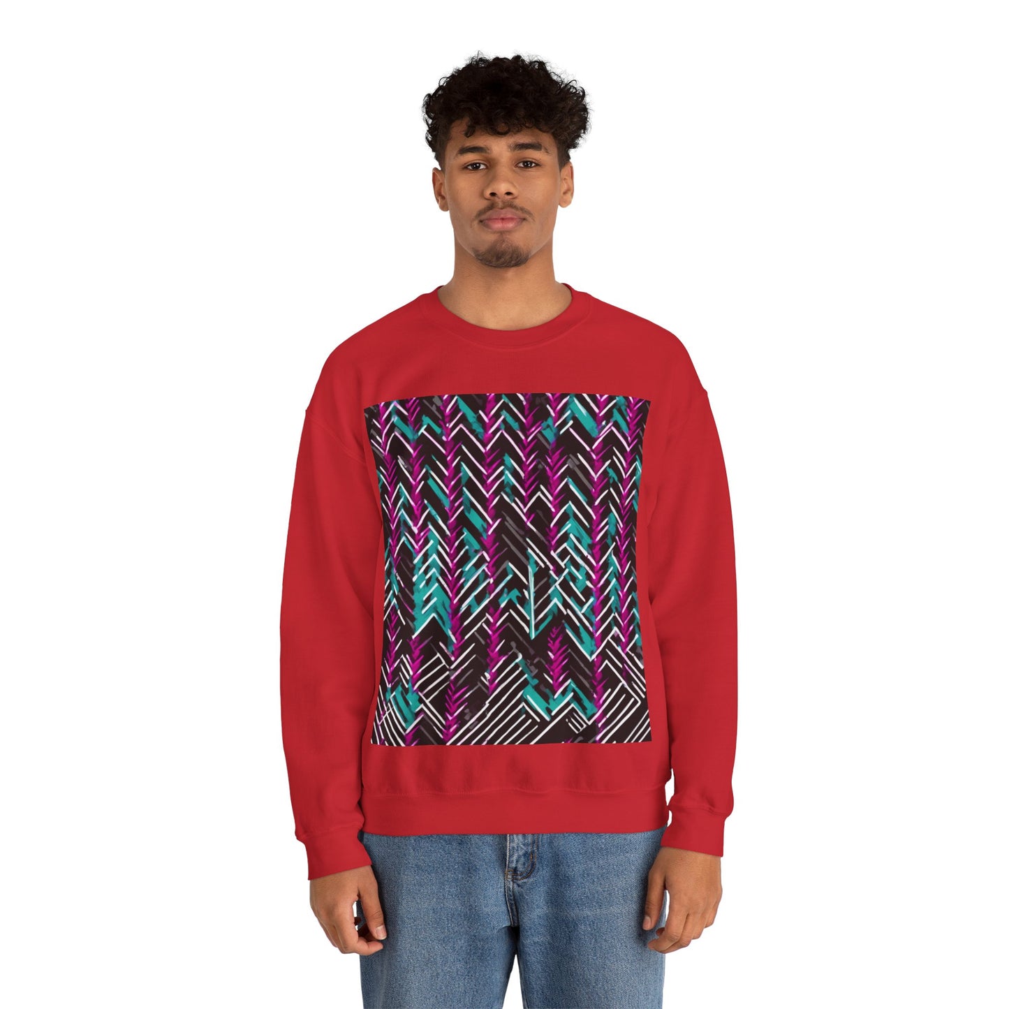 boostlete-recovery-progress-pattern-chevron-retro-0243 — Unisex Heavy Blend Crewneck (G18000)