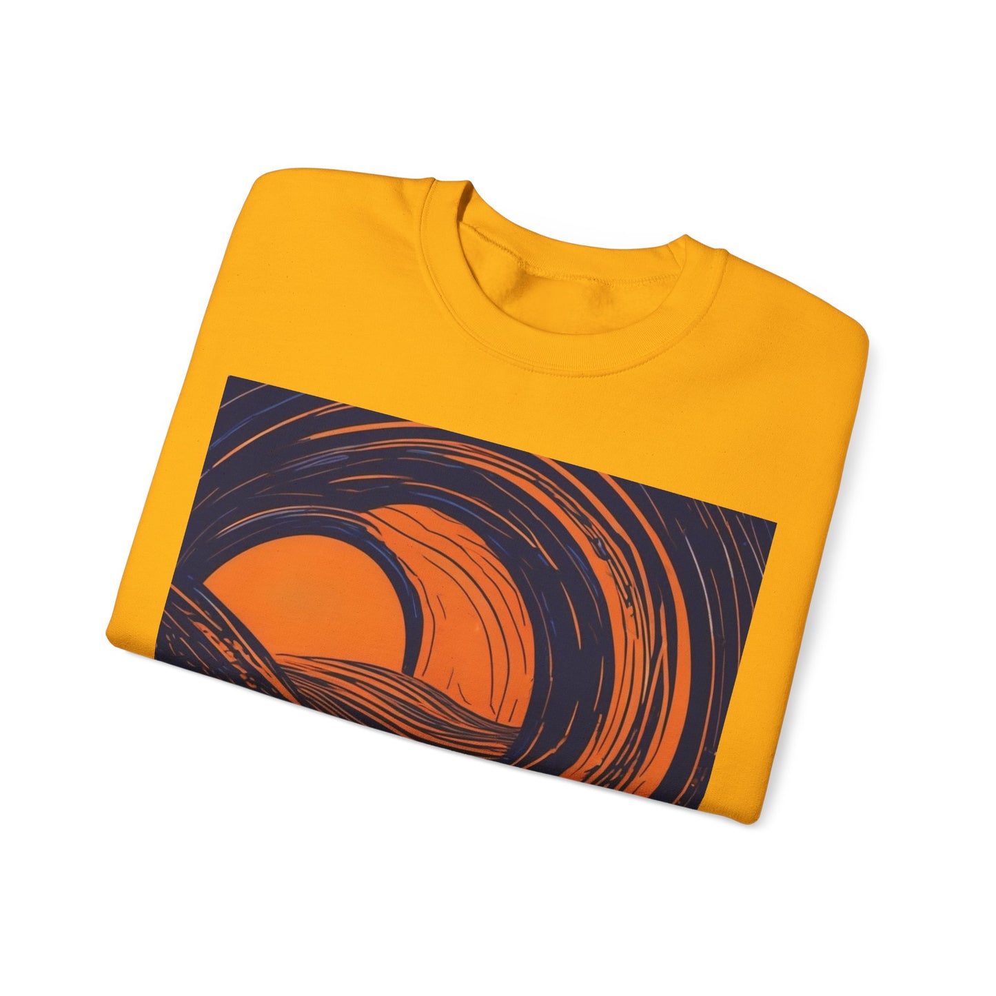 boostlete-rise-grind-icon-sunrise-speed-line-art-0202 — Unisex Heavy Blend Crewneck Sweatshirt (Gildan)