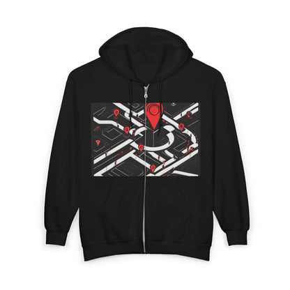 boostlete-am-crew-icon-map-matte-isometric-0094 — Unisex Heavy Blend Full-Zip Hooded Sweatshirt