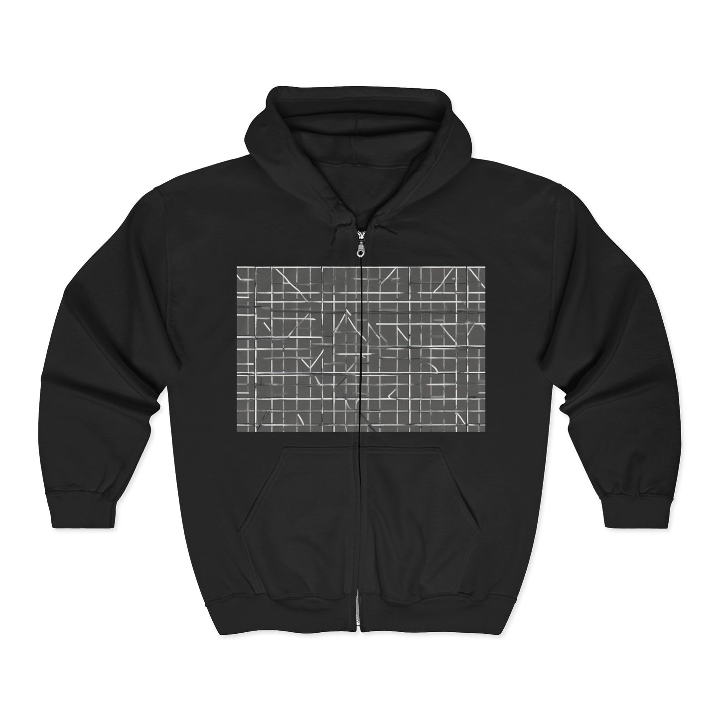 boostlete-rise-grind-pattern-plate-number-monoline-0291 — Unisex Heavy Blend Full-Zip Hooded Sweatshirt