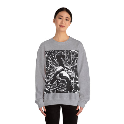 boostlete-boost-mode-scene-boxer-glitch-paper-0084 — Unisex Heavy Blend Crewneck Sweatshirt (Gildan)