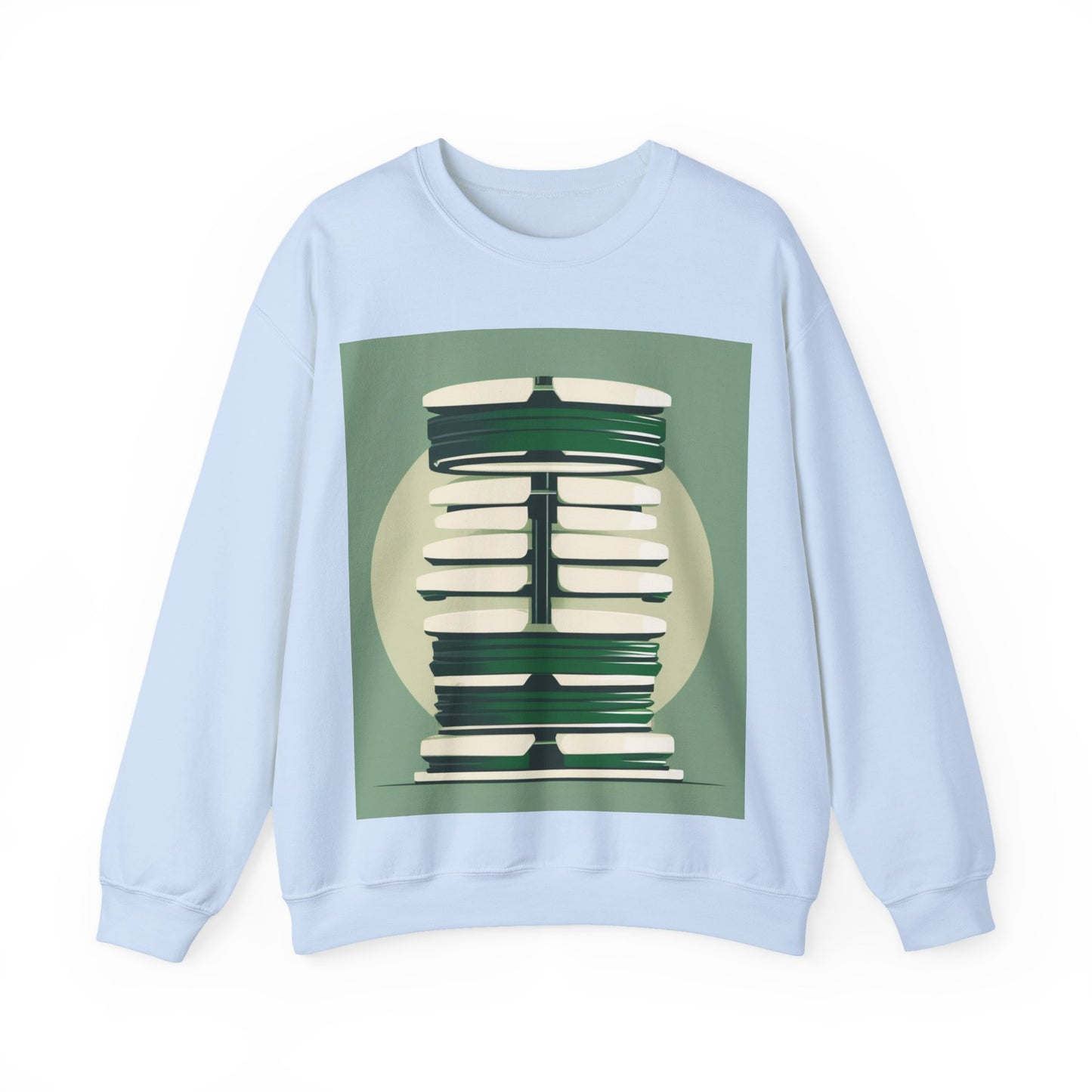 boostlete-recovery-progress-icon-barbell-glitch-vector-1746 — Unisex Heavy Blend Crewneck (G18000)
