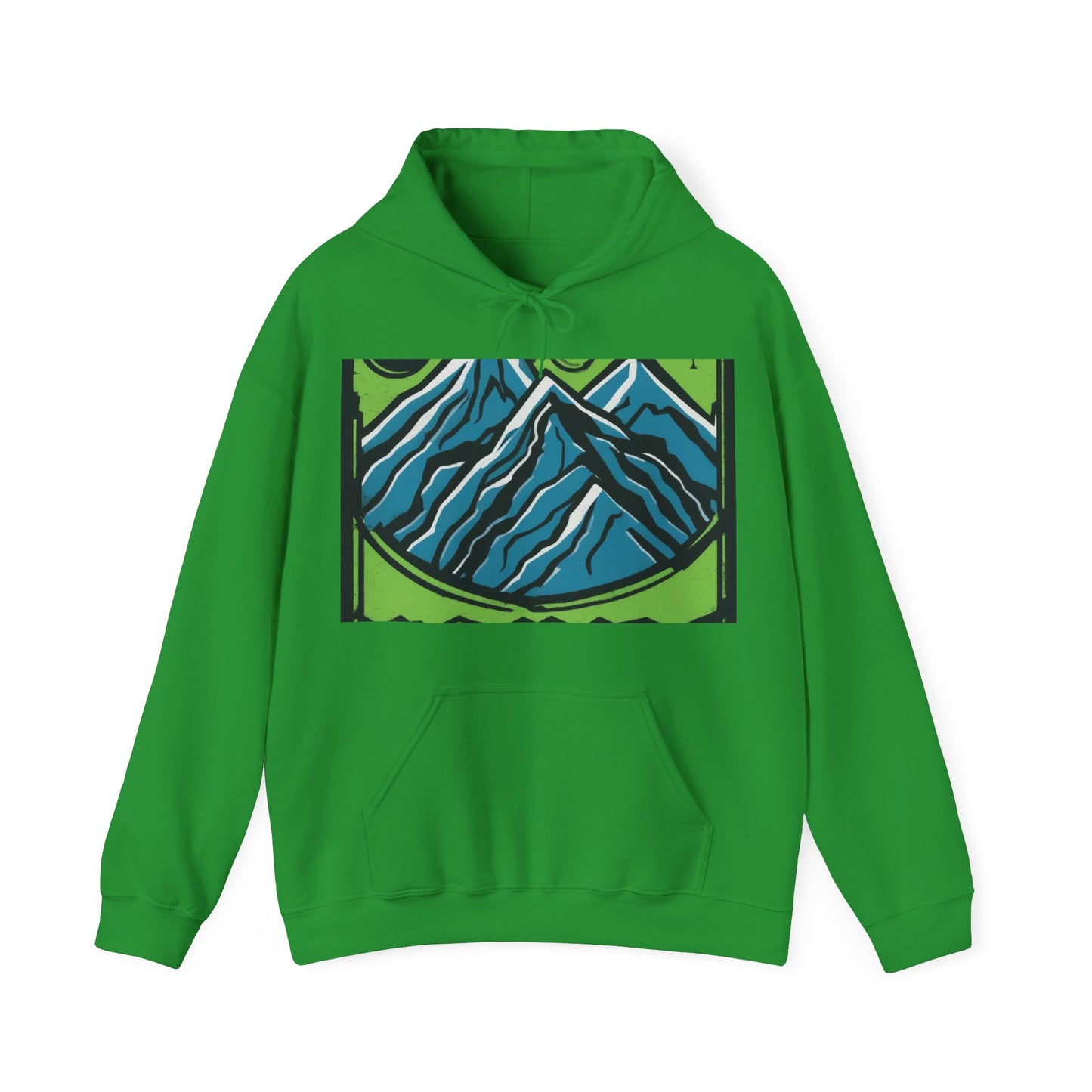 boostlete-pr-season-icon-mountain-grainy-badge-0154 — Unisex Heavy Blend Hooded Sweatshirt (Gildan)