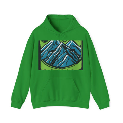 boostlete-pr-season-icon-mountain-grainy-badge-0154 — Unisex Heavy Blend Hooded Sweatshirt (Gildan)