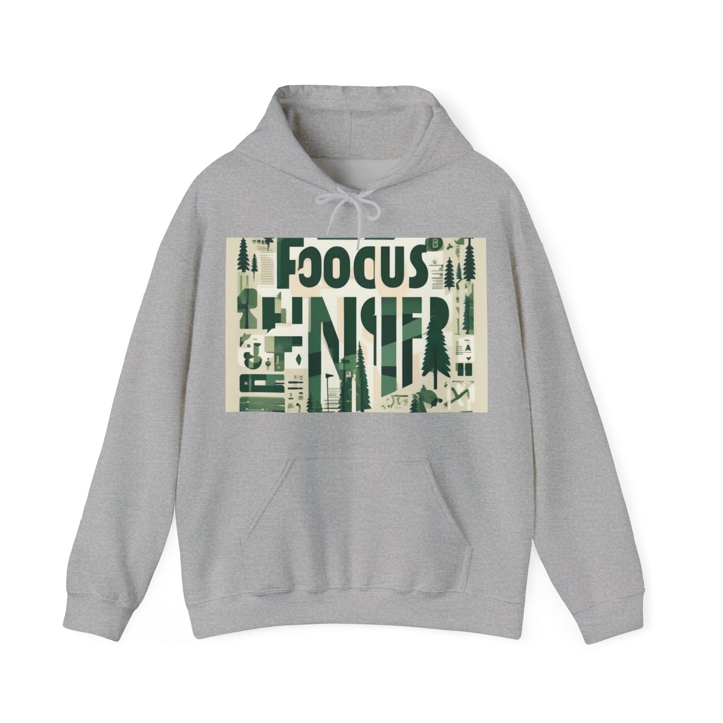 boostlete-boost-mode-type-focus-finish-banner-modern-0113 — Unisex Heavy Blend Hooded Sweatshirt (Gildan)