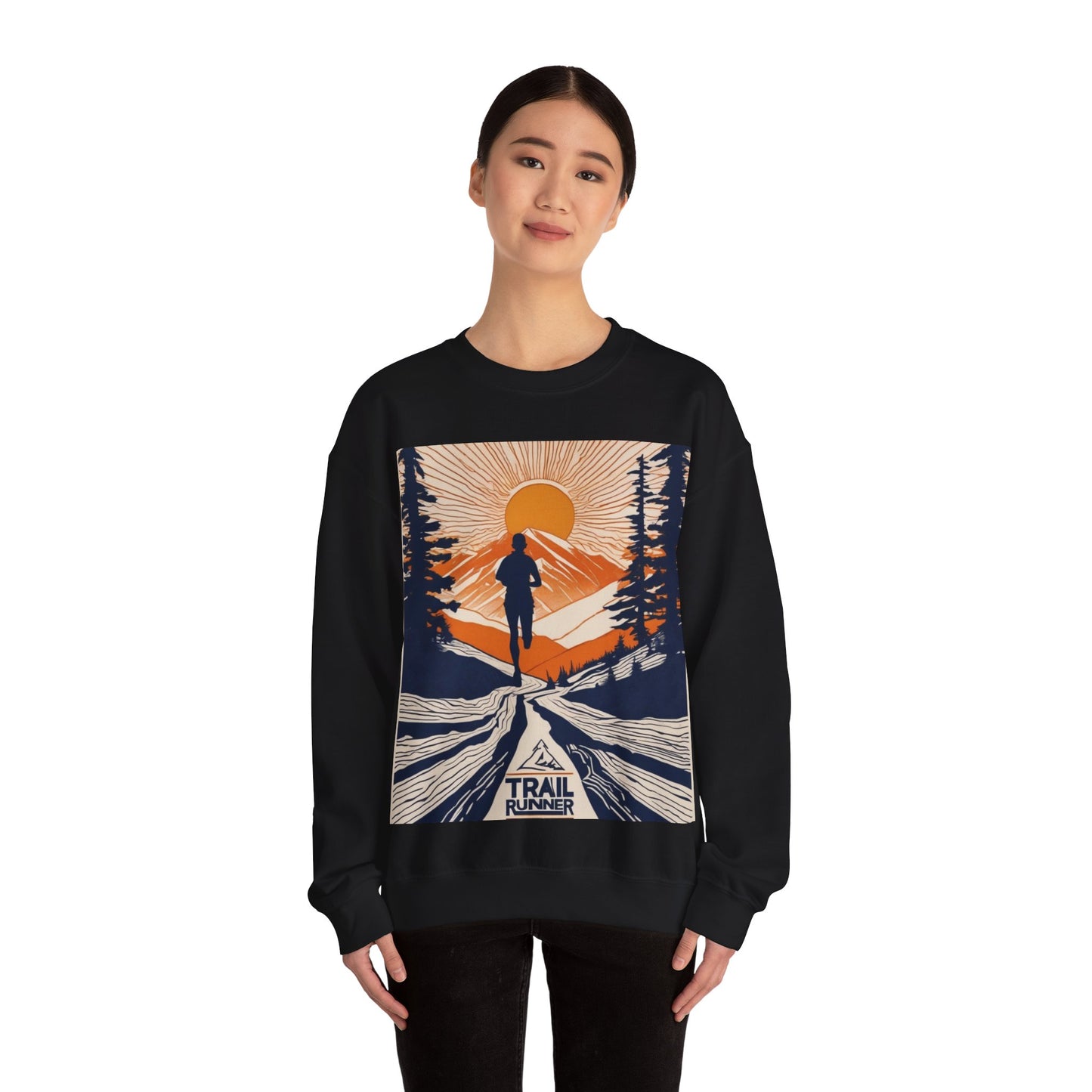boostlete-iron-intent-scene-trail-glitch-badge-0100 — Unisex Heavy Blend Crewneck Sweatshirt (Gildan)