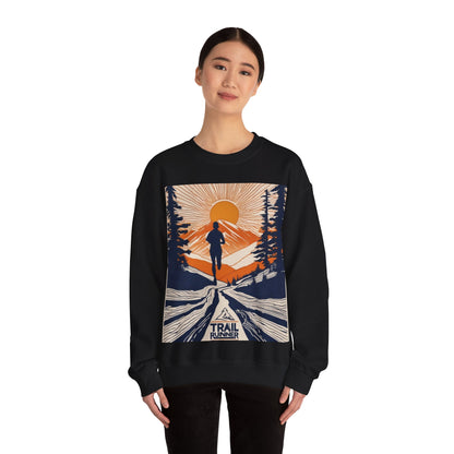 boostlete-iron-intent-scene-trail-glitch-badge-0100 — Unisex Heavy Blend Crewneck Sweatshirt (Gildan)