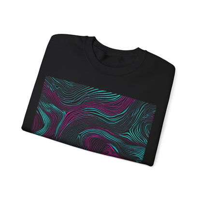 boostlete-am-crew-pattern-topographic-monoline-0075 — Unisex Heavy Blend Crewneck Sweatshirt (Gildan)