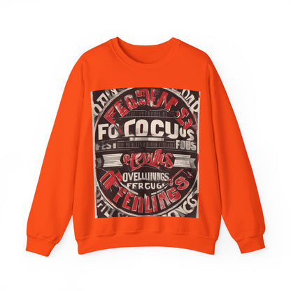boostlete-mile-by-mile-type-focus-over-feelings-split-retro-0841 — Unisex Heavy Blend Crewneck (G18000)